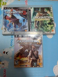 Uncharted 1 2 3 Trilogy Bundle Lot Sony PlayStation 3 PS3 TESTED - Picture 1 of 2