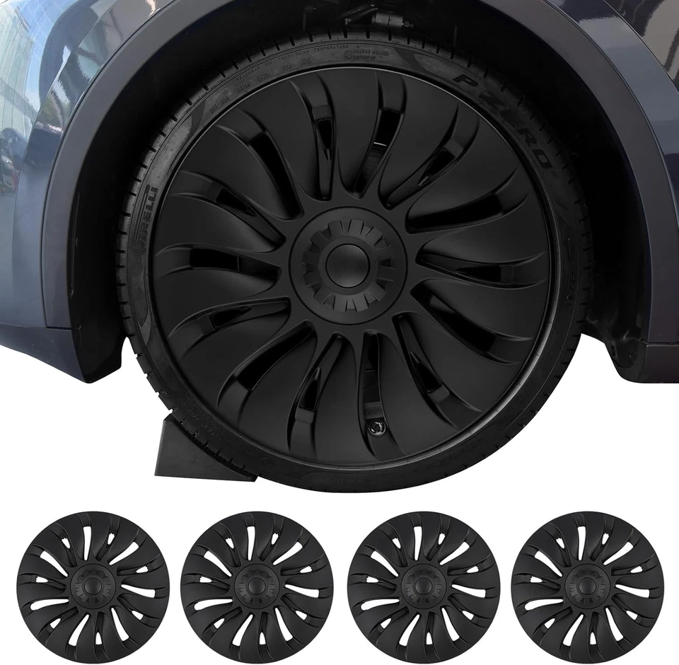 4PCS 19" Wheel Cover Cyclone Symmetrical Hubcap For Tesla Model Y 2020-2023 US - Image 1 of 4