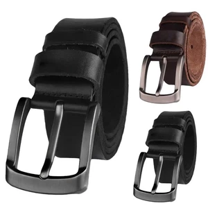 Herren Gürtel Vollrindleder Büffel 3.8 cm Breit - Schwarz / Braun Gürtel Belt - Bild 1 von 6