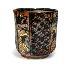 Tristan Chaillot Becher Schale signiert Steinzeug Email Shino Japan 20. Jh. Lambercy Gold 4 - Bild 1 von 8