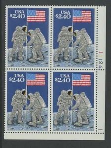 US 2419, 1989 $2.40 MOON LANDING, LR PBOF4 1 11124, MNH (US4628K) - Picture 1 of 1