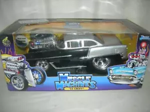 55 Chevy Bel Air Black / Silver Roof Muscle Machine Nice Box 1:18 scale Last One - Picture 1 of 1