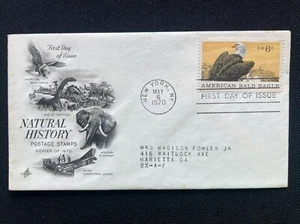 1387 Natural History American Bald Eagle FDC Art Craft May 6 1970 New York NY - Picture 1 of 2
