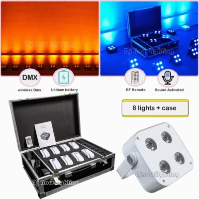 Battery Operated Dj Freedom 4x12w IR4 Wireless LED Uplighting Wedding uplights - Image 1 of 4