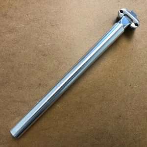 New Kalloy Bicycle Seat Post Micro Adjustable 25.0-27.2mm Length 350mm Silver - Picture 1 of 2