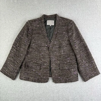 Blazer para mujer Classiques Entier mezcla de lana/alpaca marrón púrpura talla L Foto 1 de 4