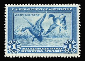 MOMEN: US STAMPS #RW1 DUCK MINT OG NH LOT #91455* - Picture 1 of 2