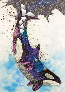 Abris ArtAB-706 Bead Embroidery Kit Fourth Dimension, Needlepoint Kit, Whale Kit - Picture 1 of 14