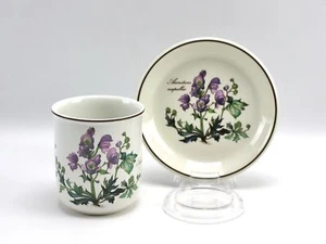 Taza de flores y platillo Villeroy & Boch Botanica púrpura aconitum napellus lobo bane - Imagen 1 de 4