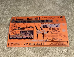 1963 Tommy Bartlett's Water Ski Thrill Show postal Ice Show - Imagen 1 de 7