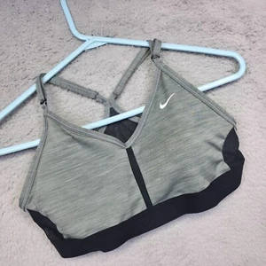 Sujetador deportivo Nike Indy para mujer M gris acolchado Dri Fit espalda deportiva soporte ligero entrenamiento - Imagen 1 de 12