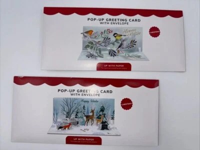 Lot Of 2 Up With Paper 3D Pop-Up Christmas Cards- Combo A- Over $30 Retail! - Image 1 of 4