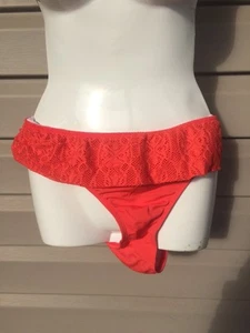 ATHENA CABANA BANDED PANT BIKINI CROCHET BOTTOM ORANGE POPPY SIZE 12 NEW! $47 - Picture 1 of 2