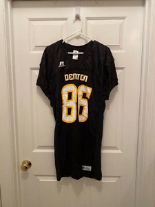 NWT Denton Russell Athletic Black Gold White Football Jersey Large - Picture 1 of 2