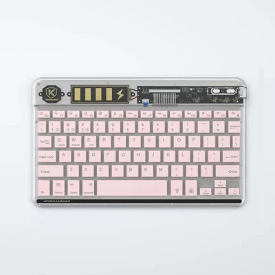 Wireless Bluetooth keyboard Transparent shell Rechargeable Portable ultrathin - Image 1 of 4