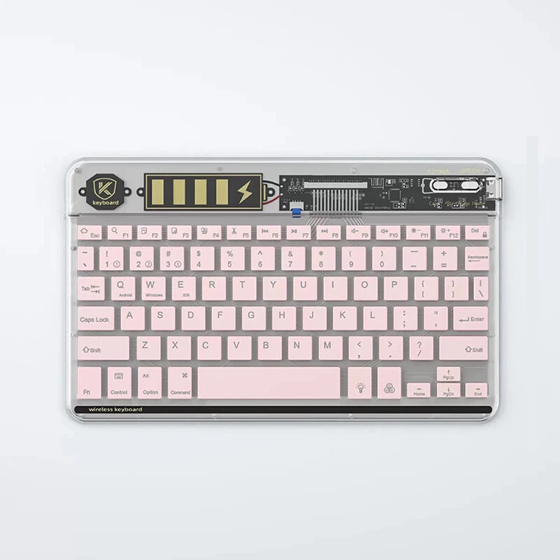 Wireless Bluetooth keyboard Transparent shell Rechargeable Portable ultrathin - Image 1 of 4