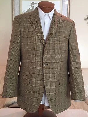 Impresionante NUEVO Blazer Nordstrom Para Hombres Mezcla de Seda a Cuadros 3 Btn 2 Ventilación Talla 38 39 40 R Foto 1 de 4