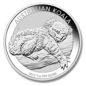 Australia 2012 Sleepy KOALA Bear $1 Oz Pure Silver BU from orig. Perth Mint Roll - Picture 1 of 5