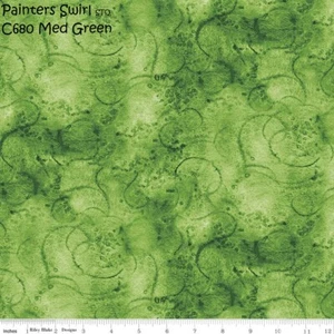 Painters Watercolor Swirl Blender cotton fabric Riley Blake BTY Medium Green - Picture 1 of 12
