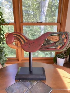 SCULTURA GALLO VINTAGE STATUA POLLO Maya Astratta 25X20” - Foto 1 di 12