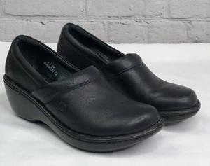 BORN Black Leather Comfort Clogs Wedges Size 8 / 39 Soft Leather Shoes - Bild 1 von 12