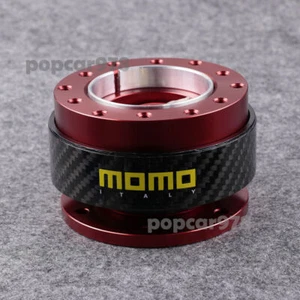 Red MOMO Carbon Fiber Car Steering Wheel Quick Release Hub Snap of Boss Kit - Picture 1 of 4