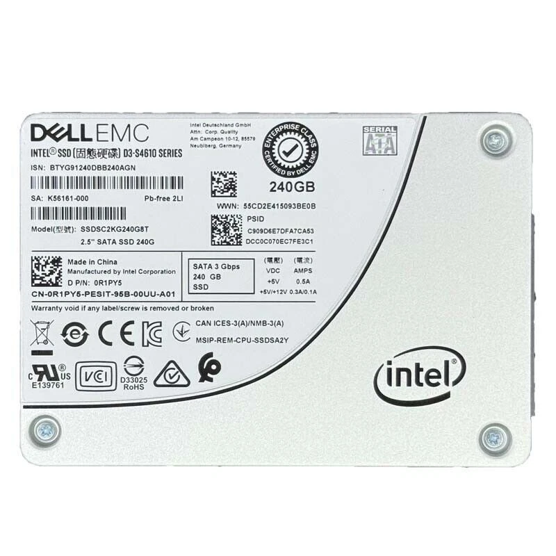 New Dell EMC Intel S4610 240GB SSDSC2KG240G8R SATA 2.5" 6Gb/s Solid State Drive - Image 1 of 1