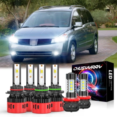 Kit de 6 bombillas LED haz alto/bajo + luz antiniebla para Nissan Quest 2004-2009 Foto 1 de 4
