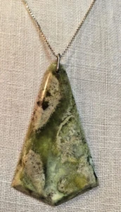 Ocean Green Jaspis Sterlingsilber Halskette NEU schön - Bild 1 von 3