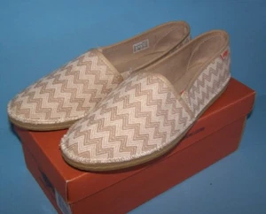 Rocket Dog Henna Wave Runner Cotton Boat Shoe Espadrilles Natural Chevron sz 11 - Picture 1 of 2