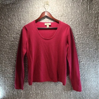 Peck & Peck Womens Sweater Large Pure Cashmere Long Sleeve Round Neck Pink - Изображение 1 из 4