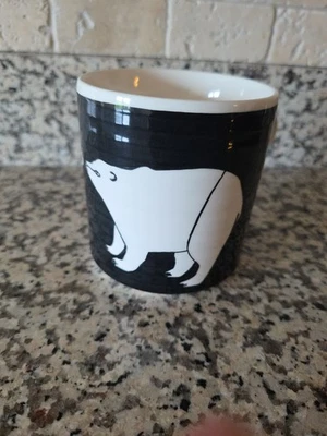 Anthropologie Keep Co Polar Bears Black Mug - Image 1 of 4