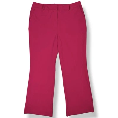 NUEVO Pantalón Worthington tiro alto pierna ancha talla 16 rosa fucsia drapeado Foto 1 de 4