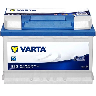 Varta E12 Autobatterie 12V 74Ah 680A Pluspol links Starterbatterie 574013068 - Bild 1 von 3