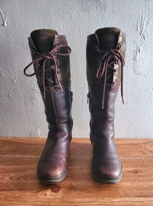 UGG Leather Wool Waterproof Riding Boots Lace Up Side Zippers Brown Size 5  - Picture 1 of 18