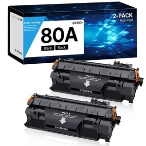 Kaseta z czarnym tonerem HP 80A Wysoka wydajność CF280X CF280A 2-pak - Zdjęcie 1 z 6