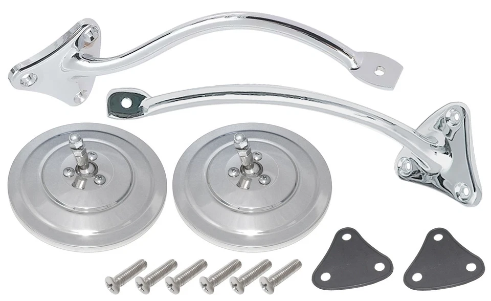 Kit de espejos retrovisores exteriores para camioneta Chevy GMC 1955 1956 1957 1958 1959 CABEZA ACANALADA DE 5 PULGADAS Foto 1 de 1