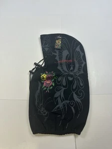 NWT Ed Hardy Snow Balaclava Beanie Ski Mask Cap Women's OS Black - Picture 1 of 5