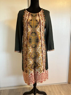Knitted & Knotted Anthropologie Women M Fall Lanka Tapestry Dress Cottagecore - Image 1 of 4