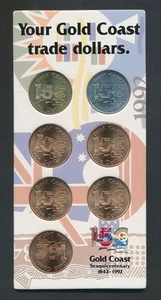 Australia 1992 Gold Coast 150 Yrs Anniv Trade Dollar Royal Australian Mint Issue - Picture 1 of 2