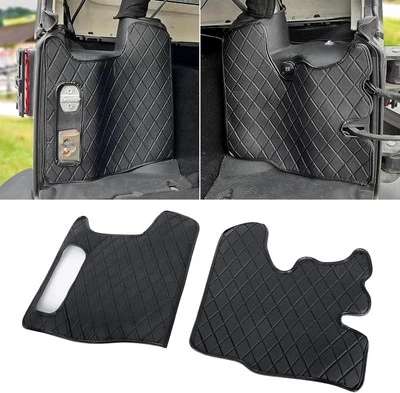 Alfombrillas protectoras laterales de carga de cuero PU para maletero trasero Jeep Wrangler JK 2011-17 Foto 1 de 4