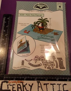 TENCIL PALM TREE POP UP BDAY 9 FUSTELLATO GOFFRATURA A SECCO KAREN BURNISTON 1039 CREAKYA - Foto 1 di 2