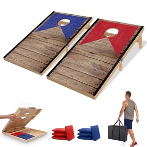 3 x 2 FT Foldable Cornhole Set Outdoor Cornhole Game with 8 Bean Bags & - Picture 1 of 5