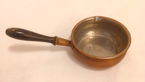 Vintage Mini Copper Saucepan with Black wooden Handle 3.25" Sauce pan Unmarked - Picture 1 of 12