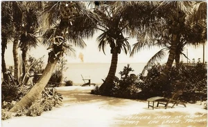 Eau Gallie FL Tropical Scene on the Indian River 1941 RPPC - Picture 1 of 1