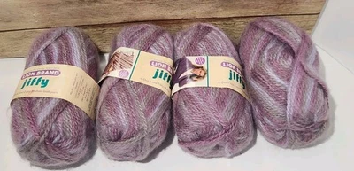 4 Skeins Lion Brand Jiffy Purple Variegated 100% Acrylic Worsted Yarn Shade 303 - Image 1 of 4