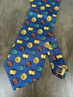 Flonase Nasal Silk Novelty Tie Multicolor Medical Logo & Icons 100% Silk Korea - Image 1 of 4