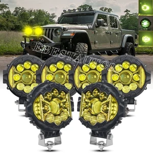6 PIEZAS 7 pulgadas tirador lateral LED luz de trabajo punto inundación lámpara de conducción todoterreno ámbar DRL - Imagen 1 de 11