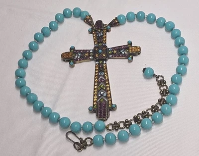 HEIDI DAUS Multicolor Cristal Cruz y Cuentas Color Turquesa Foto 1 de 4