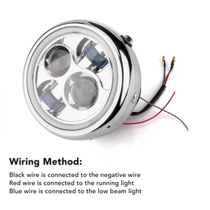 6.5in Motorcycle LED Headlight 12V Clear PC Lens Shock-Resistant Front Lamp REL - Picture 1 of 22
